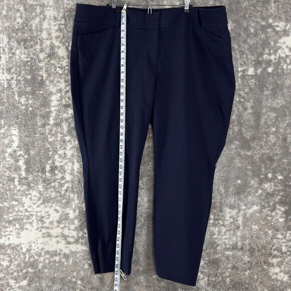 LOFT Womens Plus Size 22 Marisa Skinny Flat Front Button Zip Navy Pocket Pants - Picture 3 of 13